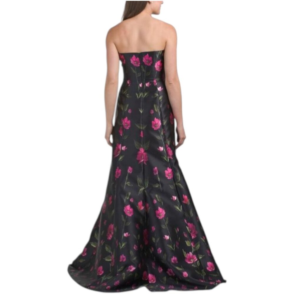 RENE BY RENE RUIZ Strapless Floral Gown With Slit - Picture 2 of 4